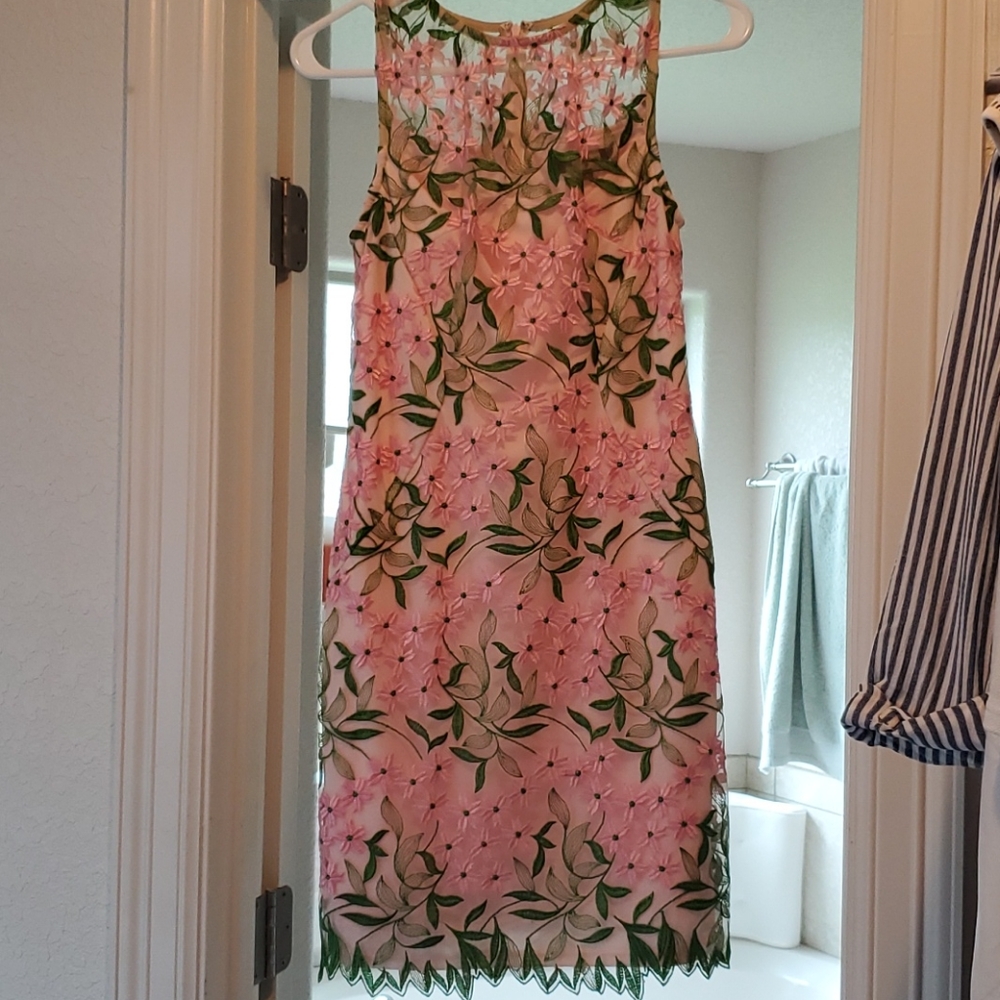 Eva Franco Ana Maria Flower Embroidered Dress